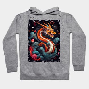 Chinese Orange Dragon Art Hoodie